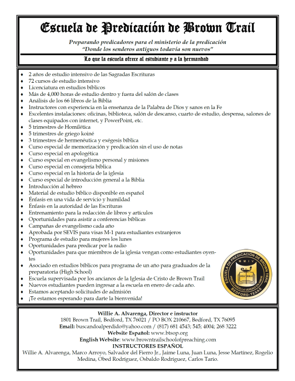 Lo que la escuela de predicación ofrece 2020